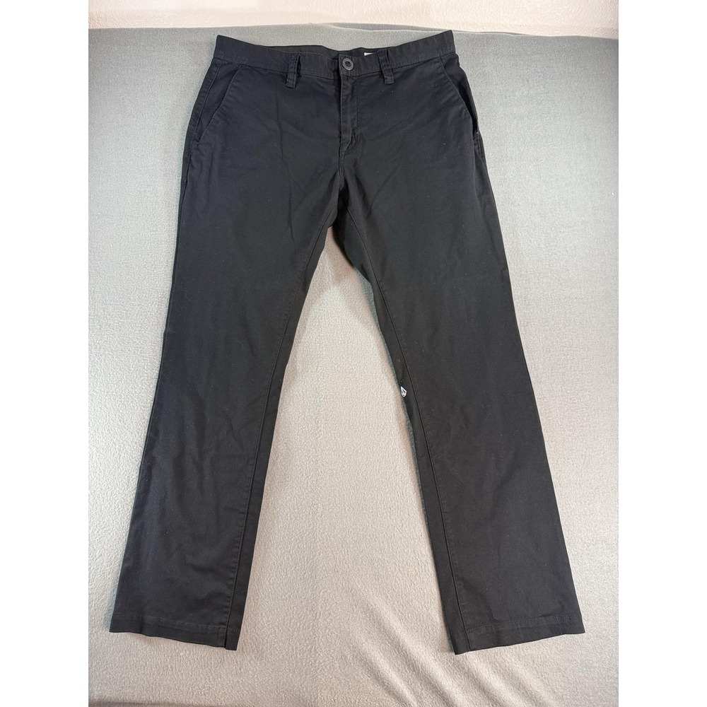Volcom Pants Mens 36x30 Black Regular Fit Stretch Chino Straight Leg A1111601